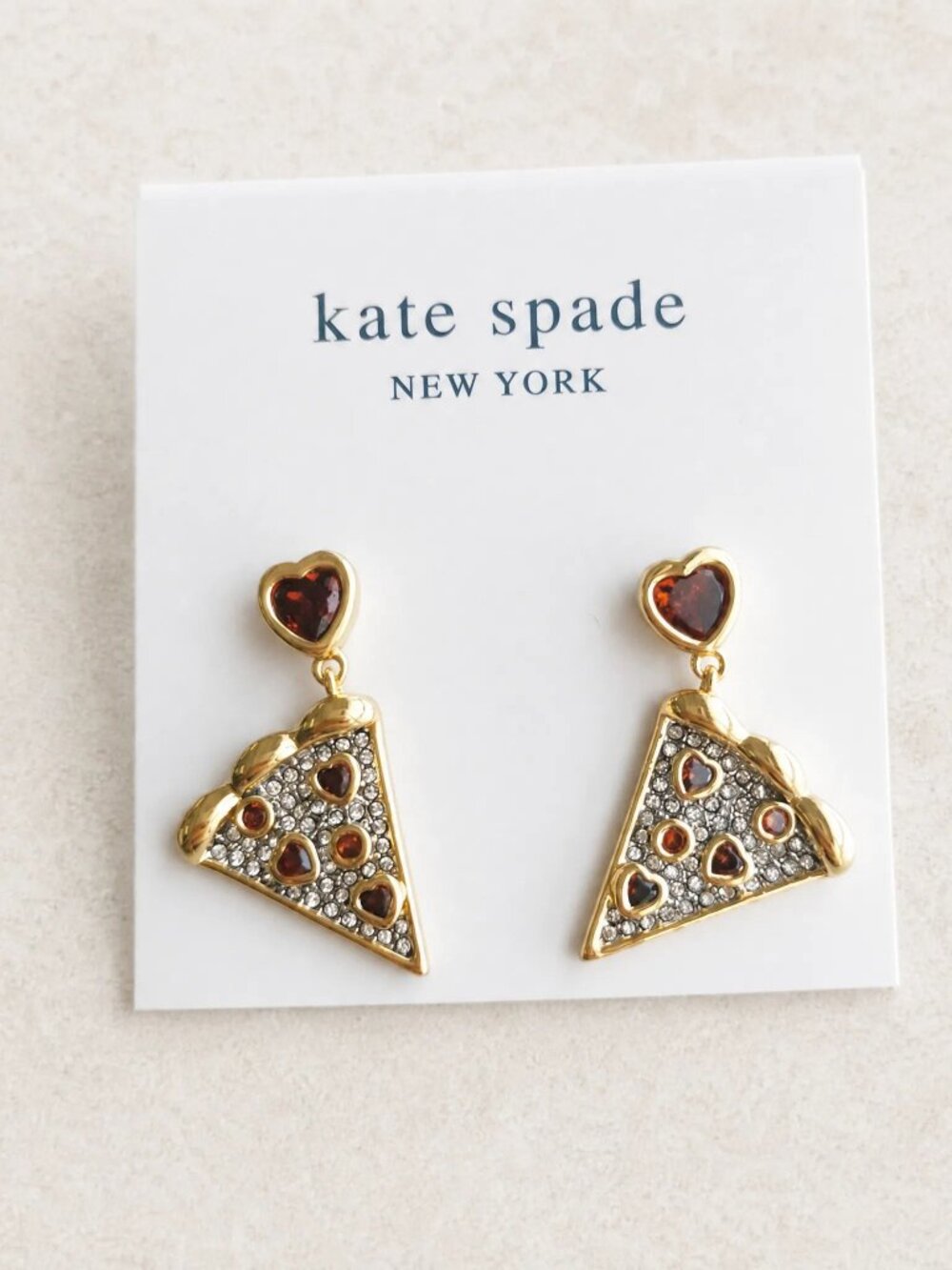 Kate Spade Pizza My Heart Multicolor Earrings Gold
